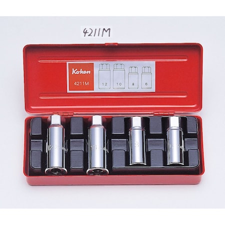 Ko-Ken Stud puller set 1/4-1/2 4 pieces 1/2 Sq. Drive 4211A